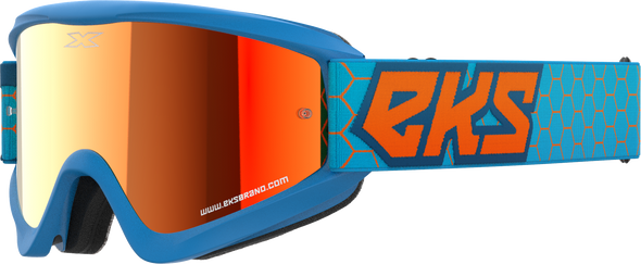 EKS Brand Flat Out Mirror Goggle Cyan/Flo Orange Red Mirror 067-60530