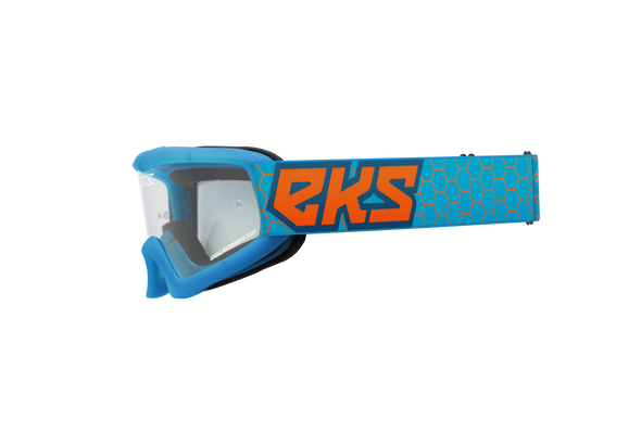 EKS Brand Xgrom Youth Goggle Cyan/Flo Orange Clear 067-30345