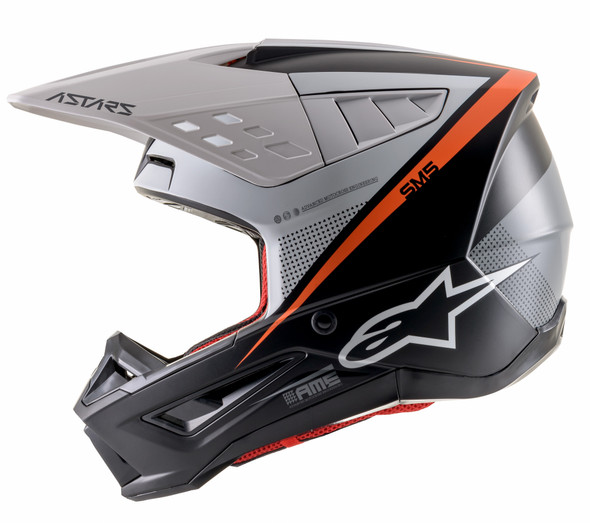 Alpinestars S-M5 Rayon Helmet Matte Blk/Wht/Orange Fluo 2X 8304121-1242-2Xl