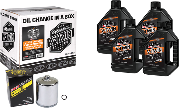 Maxima V-Twin Quick Change Kit Evo Mineral Chrome Filter 90-069014Pc