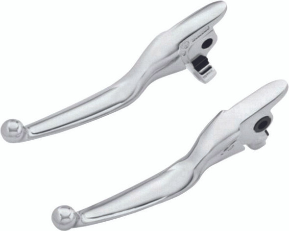 Harddrive Smooth Chrome Lever Set Flt 17-Up Except Tri Glide 53884