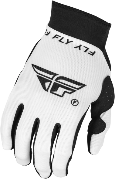 Fly Racing Youth Pro Lite Gloves White/Black Yl 377-045Yl