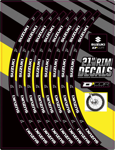 D-Cor Rim Decals 21" Suzuki Logo Front 40-80-206