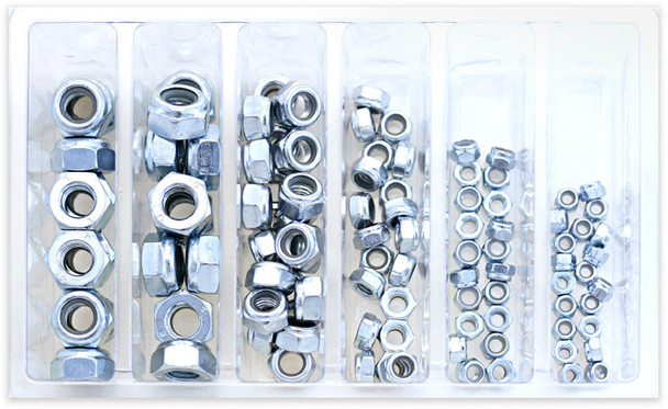 Bolt Nylon Locking Nut Assortment 100 Piece Kit Sv-Nylock