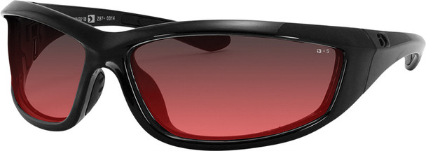 Bobster Charger Sunglasses Black W/Rose Lens Echa001R
