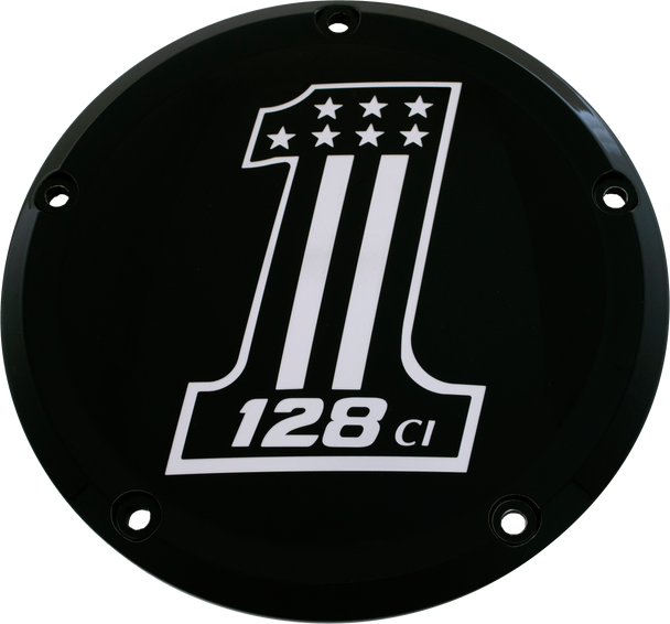 Custom Engraving 6   M8 Softail Derby Cover 128 Black 128-14-67Bg