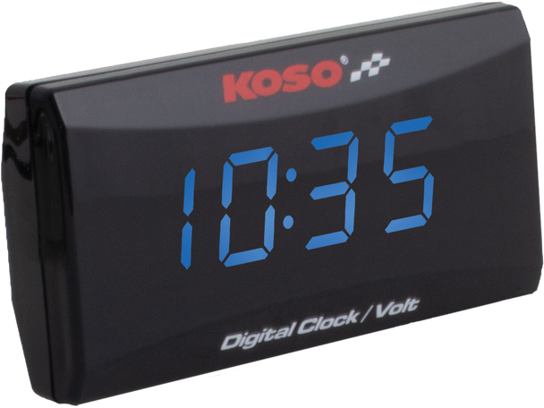 Koso Super Slim Clock / Volt Meter Blue Display Ba024B50