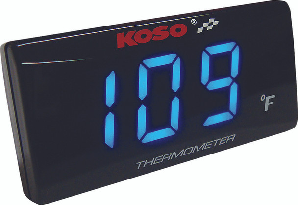 Koso Super Slim Temperature Gauge Blue Display Ba024B11