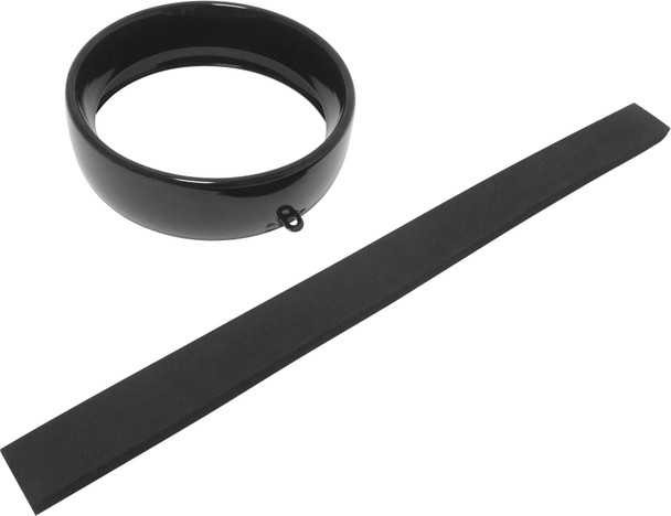 Harddrive Frenched Headlight Trim Ring Black 5-3/4 Tab Style 38-046Gb
