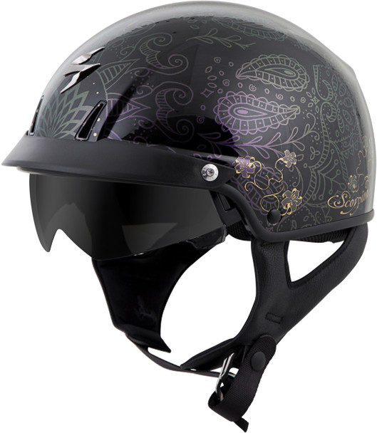 Scorpion Exo Exo-C110 Open-Face Helmet Azalea Black/Gold 2X C11-2407