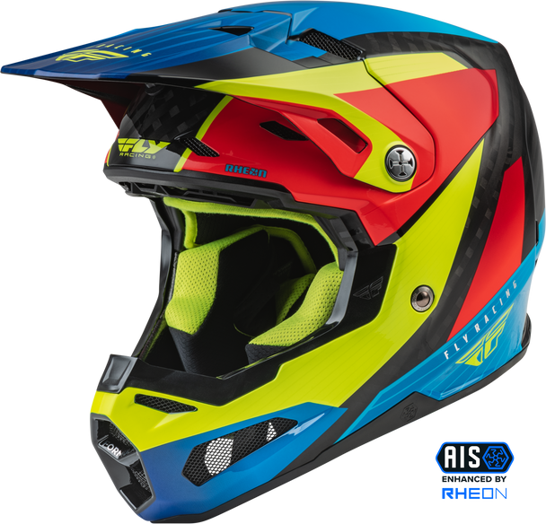 Fly Racing Formula Carbon Prime Helmet Hi-Vis/Blue/Red Sm 73-4433S