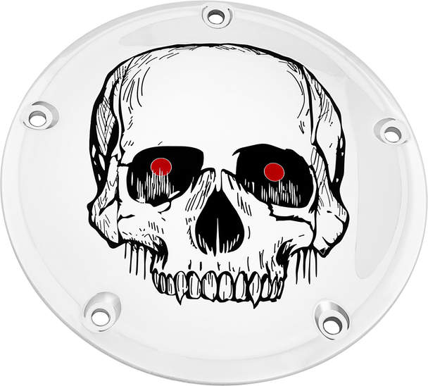 Custom Engraving 6   M8 Softail Derby Cover Skull Chrome Skul33-67