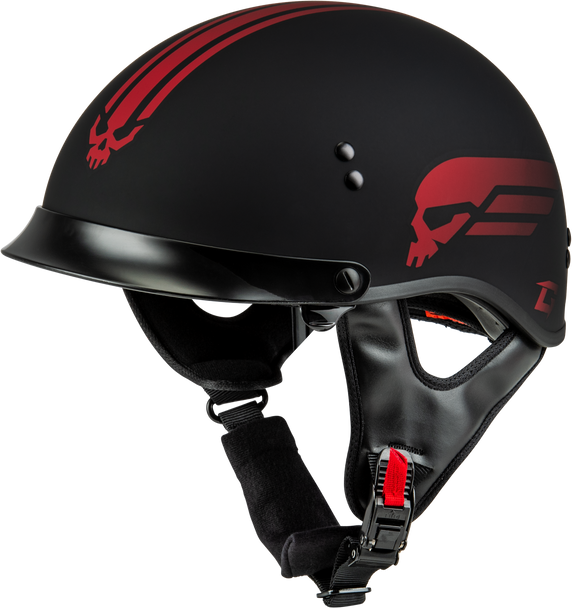 Gmax Hh-65 Retribution Helmet W/Peak Matte Black/Red Xs H96511323