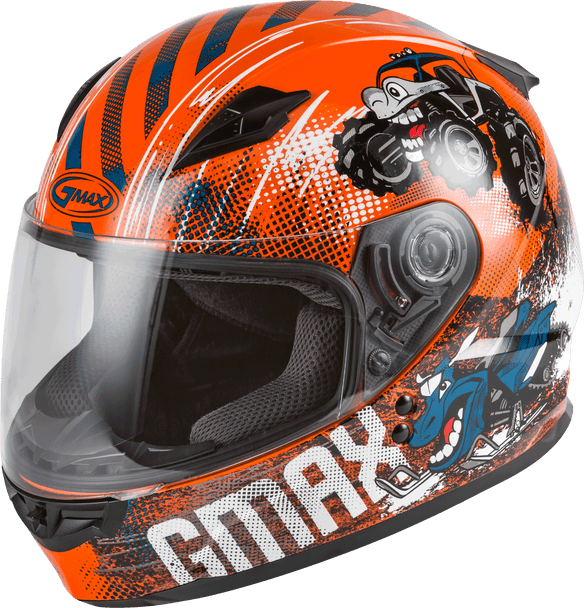 Gmax Youth Gm-49Y Beasts Full-Face Helmet Orange/Blue/Grey Yl G1498272