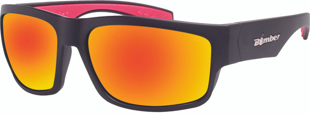 Bomber Tiger Bomb Eyewear Matte Black W/Red Mirror Lens Tr103-Rm