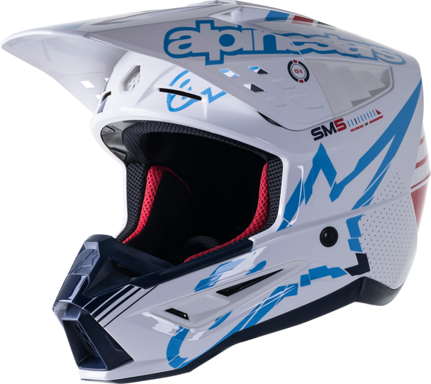 Alpinestars S-M5 Action Helmet White/Cyan/Blue Sm 8306122-2077-Sm