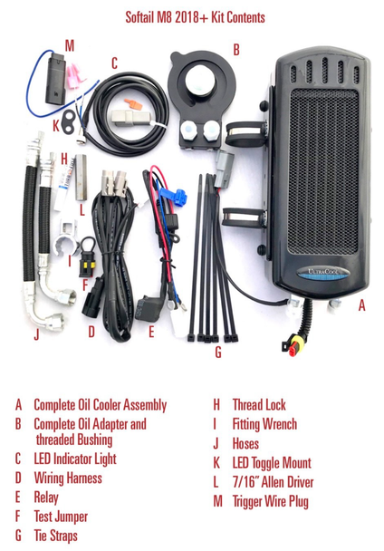 Ultracool Side Mount Oil Cooler M8 Softail `17-23  Gloss Blk Sms8-1G