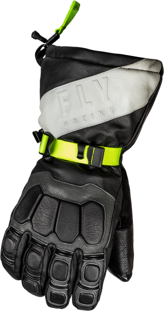 Fly Racing Glacier Gloves Black/Grey/Hi-Vis Xs 363-3941Xs