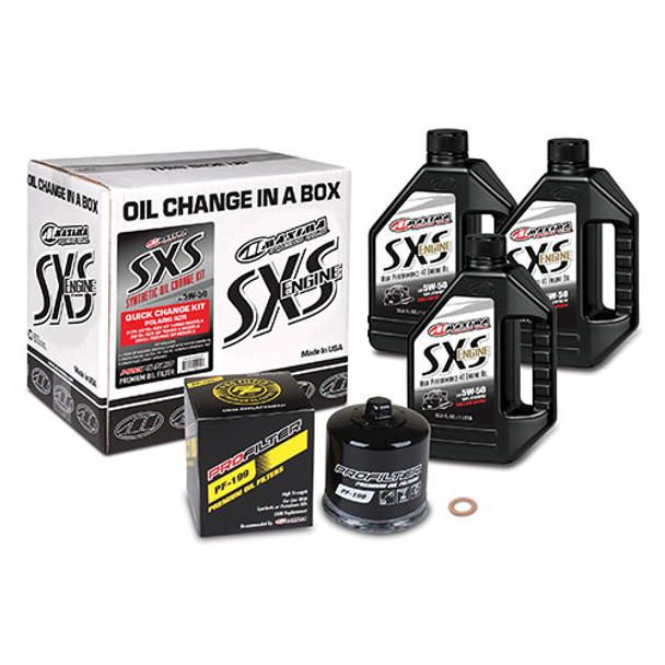 Maxima Sxs Quick Change Kit 5W-50 Synthetic W/ Black Filter 90-189013-Txp