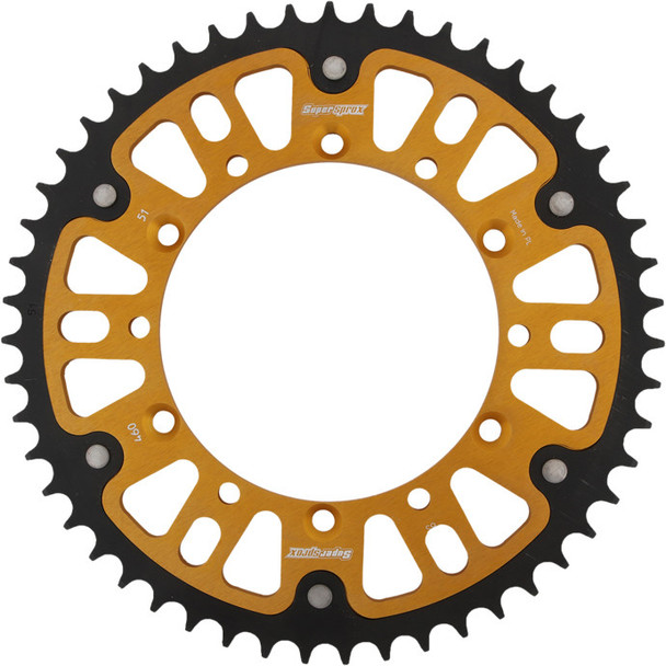 Supersprox Rear Stealth Sprocket Alu/Stl 51T-520 Gld Kaw Rst-460-51-Gld