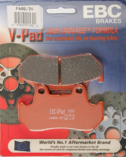 EBC Brake Pads Fa69/3V Semi-Sintered V Series Fa69/3V