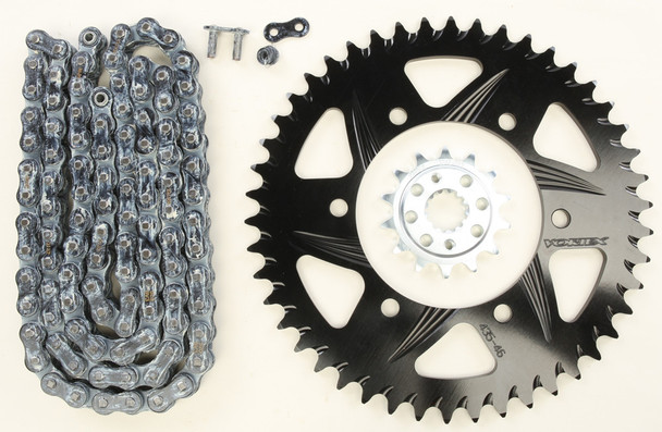 Vortex Sprocket/Chain Kit Stl/Alu 14/46T Blk Sx3 520-106L Blk Ck4262