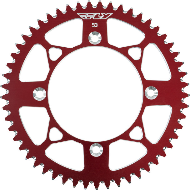 Fly Racing Rear Sprocket Aluminum 53T-420 Red Hon Old 201-53 Red