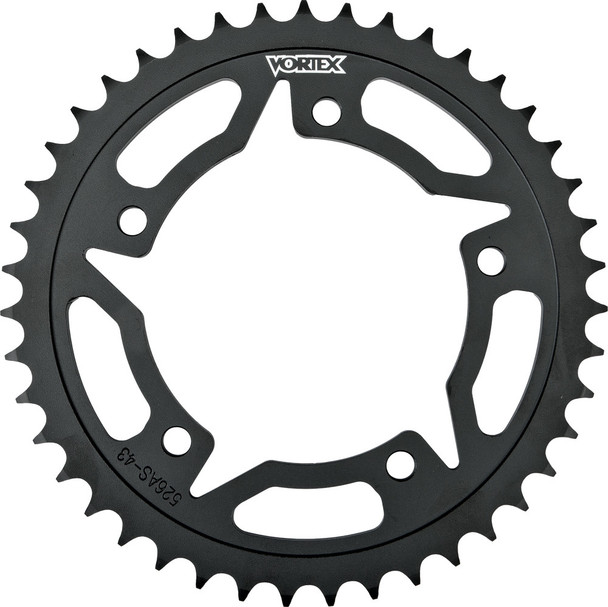 Vortex Rear Sprocket Steel 48T-520 Blk Kaw/Suz/Yam 435S-48