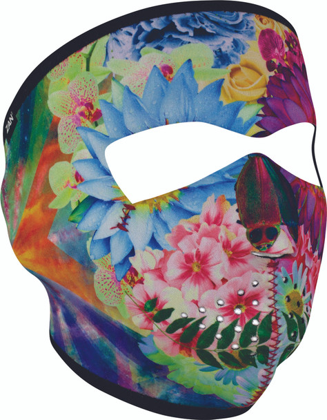 Zan Neoprene Full Face Flower Skull Wnfm182