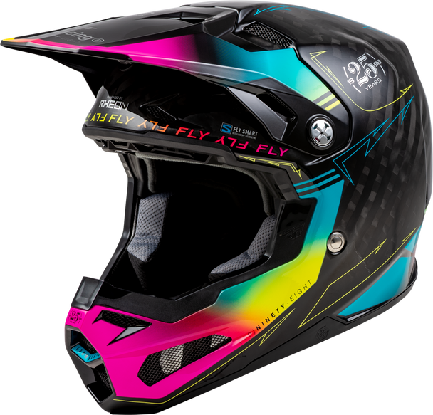 Fly Racing Youth Formula S Carbon Legacy Helmet Blk/Elec Blu/Fuschia Yl 73-4445Yl