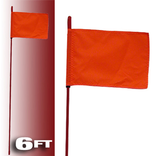 Firestik Red Fire Stick W/Orange Safety Flag - 6Ft F6-Red-8120R