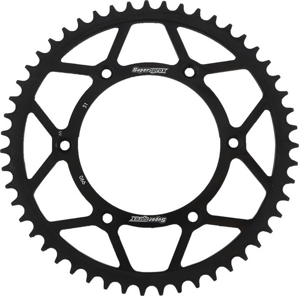 Supersprox Rear Sprocket Steel 51T-520 Blk Husq/Ktm Rfe-990-51-Blk