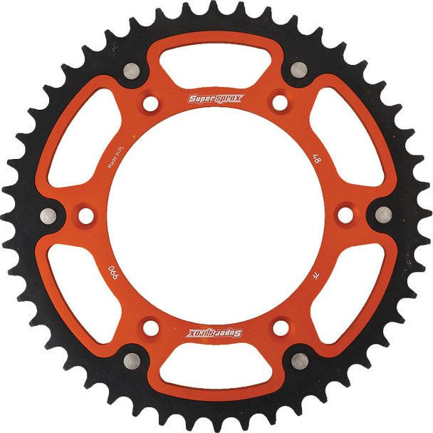 Supersprox Rear Stealth Sprocket Alu/Stl 48T-520 Org Hus/Husq/Ktm Rst-990-48-Org