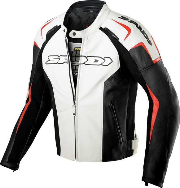 Spidi Track Leather Jacket White/Red/Black E54/Us44 P120-042-54