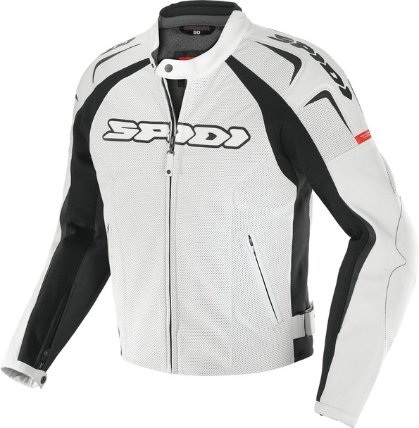 Spidi Track Wind Leather Jacket White/Black E50/Us40 P126-001-50