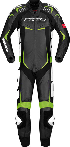 Spidi Track Wind Pro Leather Suit Black/Green E54/Us44 Y120-494-54