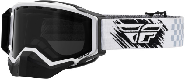 Fly Racing Zone Snow Goggle White/Black W/ Dark Smoke Lens Flb-052