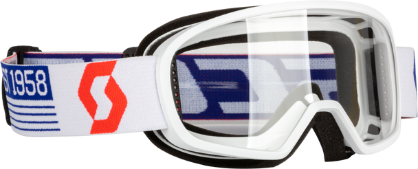 Scott Youth Buzz Mx Goggle White/Red W/Clear 272838-1030043