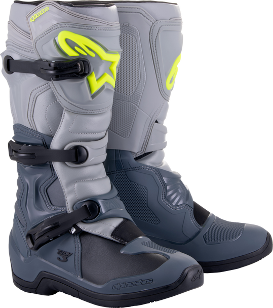 Alpinestars Tech 3 Boots Dk Grey/Lt Grey/Blk Sz 9 2013018-9069-9