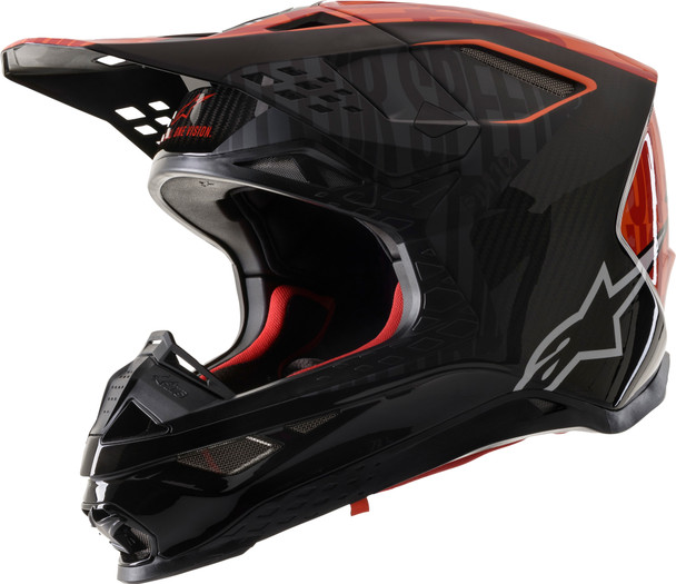 Alpinestars S.Tech S-M10 Alloy Helmet Black/Orange/Fluo Red Lg 8301720-1403-Lg