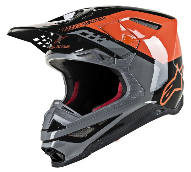 Alpinestars S.Tech S-M8 Triple Helmet Orange/Grey/Black Lg 8301319-4184-Lg