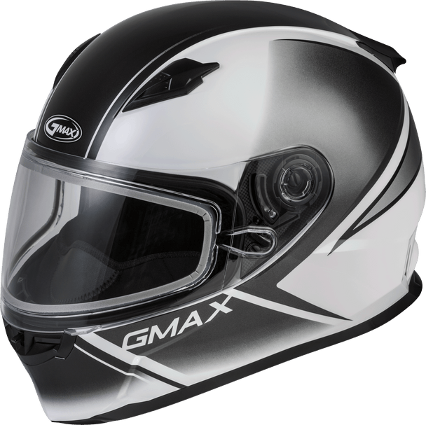 Gmax Ff-49S Full-Face Hail Snow Helmet White/Black Md G2495015