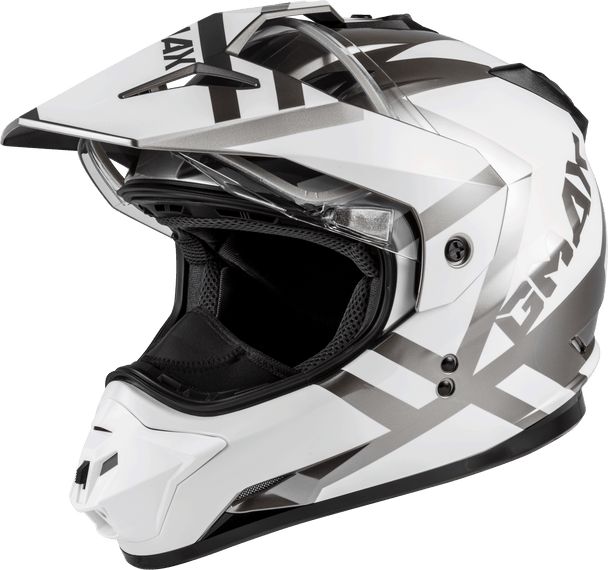 Gmax Gm-11S Dual-Sport Trapper Snow Helmet White/Silver Xl G2113017