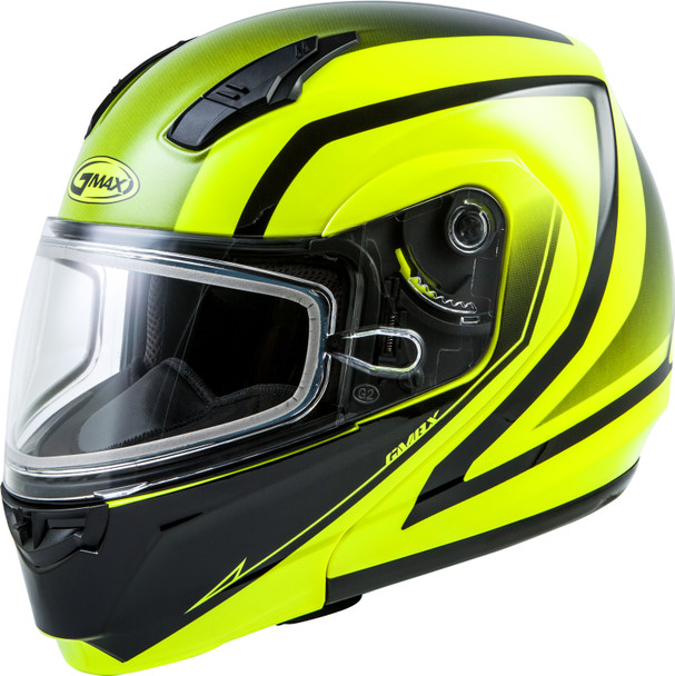 Gmax Md-04S Modular Docket Snow Helmet Hi-Vis/Black 3X G2042609