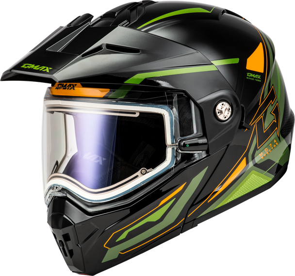 Gmax Md-74S Spectre Snow Helmet W/ Elec Shield Black/Green Xl M107421097