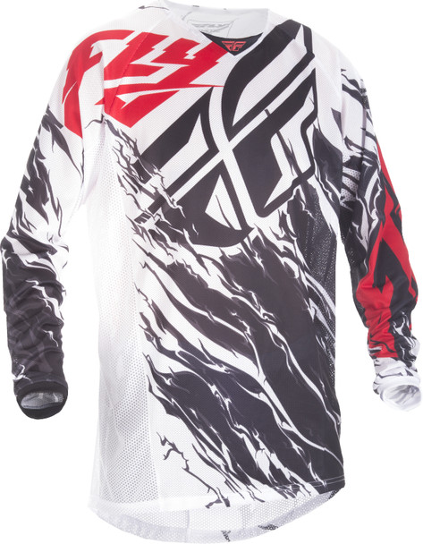 Fly Racing Kinetic Mesh Jersey Black/White/Red X 371-320X