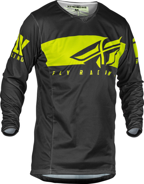 Fly Racing Kinetic Mesh Shield Jersey Grey/Hi-Vis 2X 373-3132X