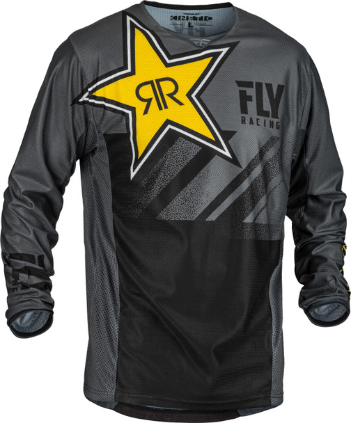 Fly Racing Kinetic Rockstar Mesh Jersey Grey/Black Lg 373-314L