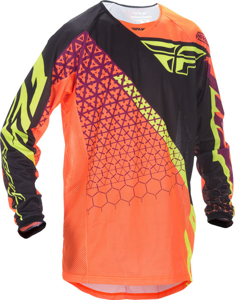 Fly Racing Kinetic Trifecta Mesh Jersey Flourescent Orange/Black L 370-327L