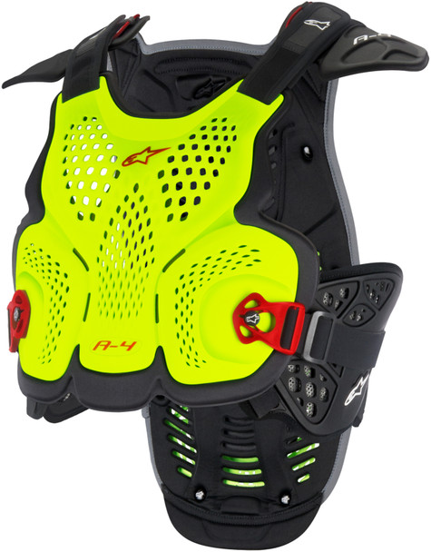 Alpinestars A-4 Blackjack Chest Protector Yellow/Fluorescent Red Md/Lg 6701517-553-M/L